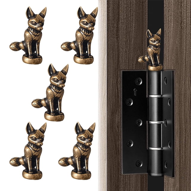 Tope decorativo para bisagra de puerta WLHYHH, gato, bronce, imán, set de 5