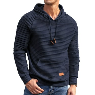 COOFANDY Men's Waffle Knit Hooded Sweatshirt Drawstring Fashion Pullover Hoodies for Men with Kanga Pocket