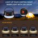thumbnail image 4 of Linterna solar recargable 2 en 1 para camping, minilinterna LED portátil, batería solar de 2000 mAh, luz de camping impermeable, lámpara de emergencia para camping, vivac, pesca, senderismo y tiendas, 4 of 5