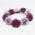 thumbnail image 2 of 1PC Hair Circle Purple Chiffon Mothers Day Women Bridal Flower Garland Headband Flower Crown Hair Wreath Halo, 2 of 2