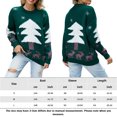 thumbnail image 2 of Suéter de punto para mujer, manga larga, patrón de árbol de Navidad, atuendo diario informal FLhrweasw Nuevo, 2 of 9