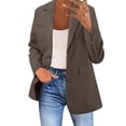 thumbnail image 1 of Women's Lapel Button Front Long Sleeve Business Suit Jacket Coat with Pockets for Formal Wear, 1 of 7
