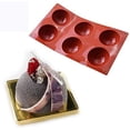 thumbnail image 3 of Moldes de silicona para hornear con forma de cúpula, diseño de 6 flores en forma de ojo, para pasteles, gelatina, pudín y chocolate, formas semicirculares, marrón, juego de 3 piezas, 3 of 5