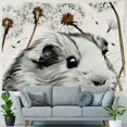 thumbnail image 4 of Wuche  Guinea Pig Tapestry Dandelion Wall Hanging Cartoon Guinea Pig Wall Tapestry for Kids Boys Girls Teens Cute Animal Plant Wall Blanket,Gray White Tapestries Bedroom Decor Large Painting, 4 of 6