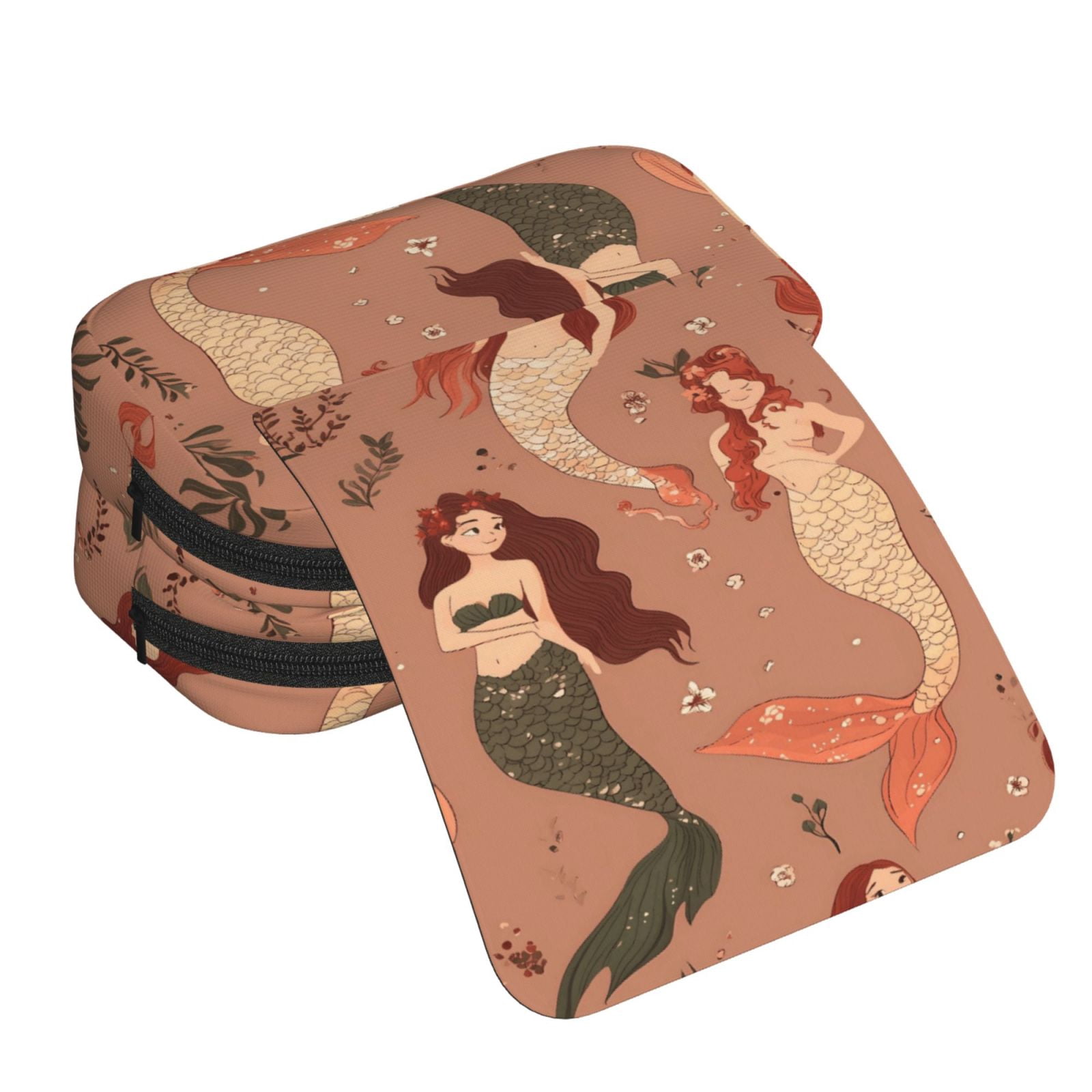 Large-Capacity Flip-Top Double-Layer Pencil Case, Multi-Functional Pocket Pen Case, Durable Stationery Organizer Mermaid