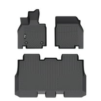 Ikon Motorsports 3D TPE Floor Mats, Compatible with 2024-2025 Tesla Cybertruck, All Weather Waterproof Non-Slip Floor Liners, Front & 2nd Row Full Set Interior Accessories, Black