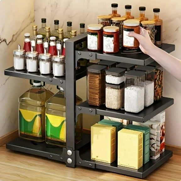 Pots Pans Organizer for Under Cabinet Adjustable Rustproof Storage Stockpots Castiron Heavy Cookware