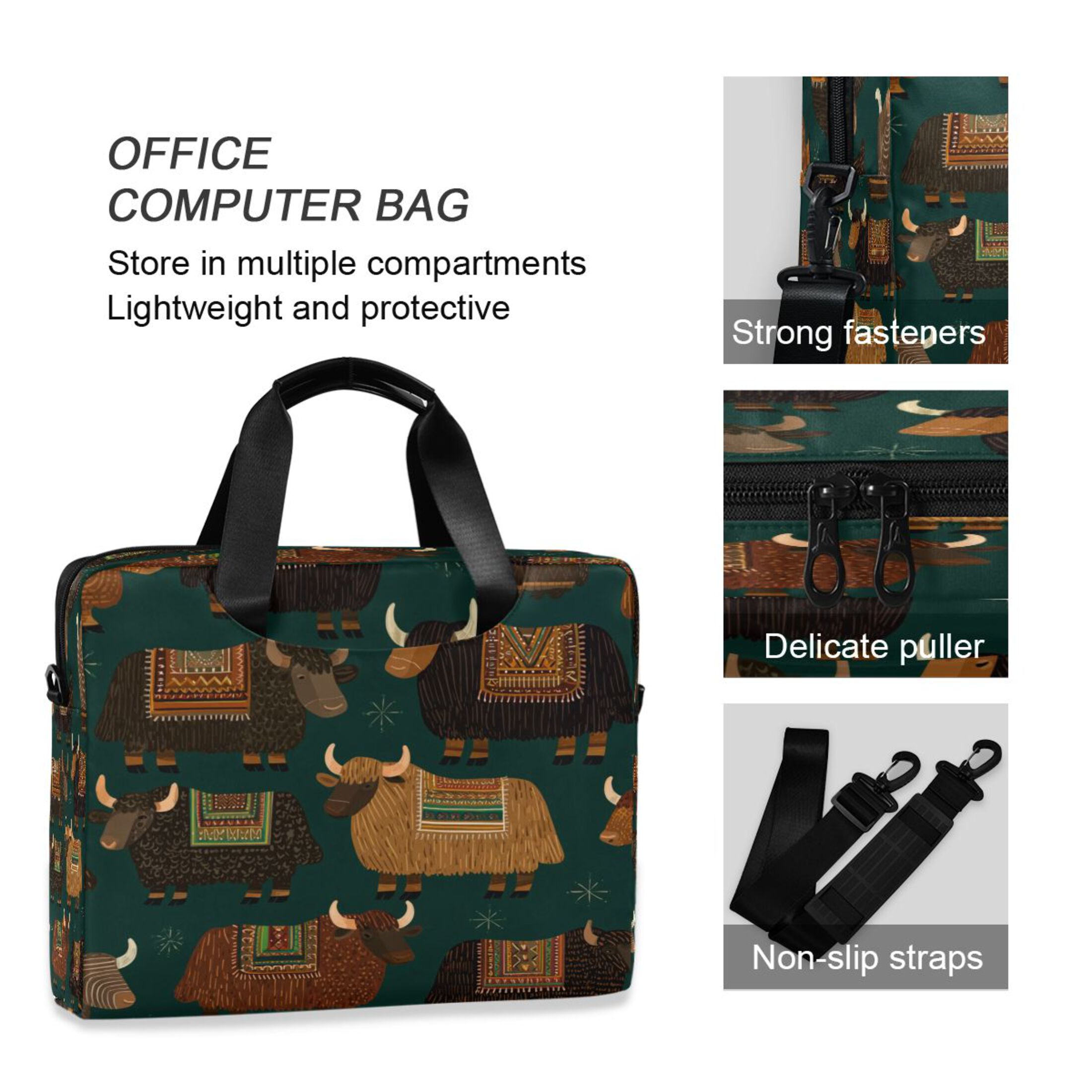 Laptop Bag Laptop Briefcase 15.7 x 3 x 11.8 Inches Laptop Bag Briefcases Laptop Storage Travel Laptop Bag Work Laptop Bag Grey Cattle