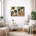 thumbnail image 5 of Framed Canvas Print Japanese Women Portrait Wall Art Set of 2 Japandi Decorative for Living Room Bedroom - 16"x24"x2 WHITE, 5 of 8