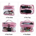 thumbnail image 6 of Vocoste Double Layer Makeup Bag Cosmetic Travel Bag Case, Large Make Up Organizer Bag Clear Toiletry Bag, Pink, 6 of 7