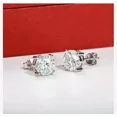 thumbnail image 4 of One carat 2 Carat - Round Brilliant Cut - Moissanite - Solitaire Stud Earring in 18K White Gold Plating over Silver, 4 of 4