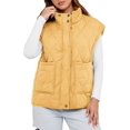 thumbnail image 3 of Cicy Bell Womens Quilted Puffer Vest Stand Collar Zip Up Winter Lightweight Padded Gilet Outerwear, 3 of 11