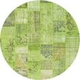 thumbnail image 1 of Ahgly Company Indoor Round Contemporary Pistachio Green Patchwork Area Rugs, 8' Round, 1 of 6