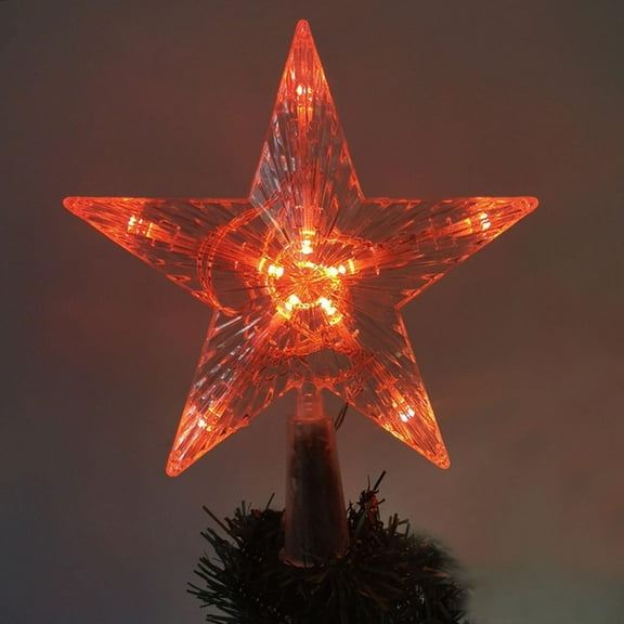 BOPORO Christmas Tree Topper Star Treetop with LED Color-Changing Light, LED Light Up Lighted Star Christmas Tree Topper for Indoor Outdoor Christmas Tree Decoration