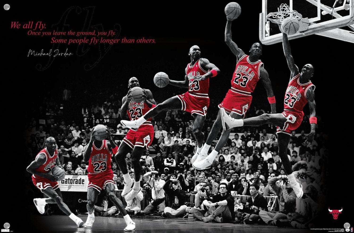 Michael Jordan - Mouche 14.725" x 22.375" Affiche Murale avec Montures d'Affiche, par Trends International