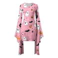 thumbnail image 5 of Fewfanhot Robes d'Halloween pour Femmes Décontractées à Col Rond avec Imprimés Effrayants et Style Asymétrique Robe à Enfiler Patchwork, 5 of 5