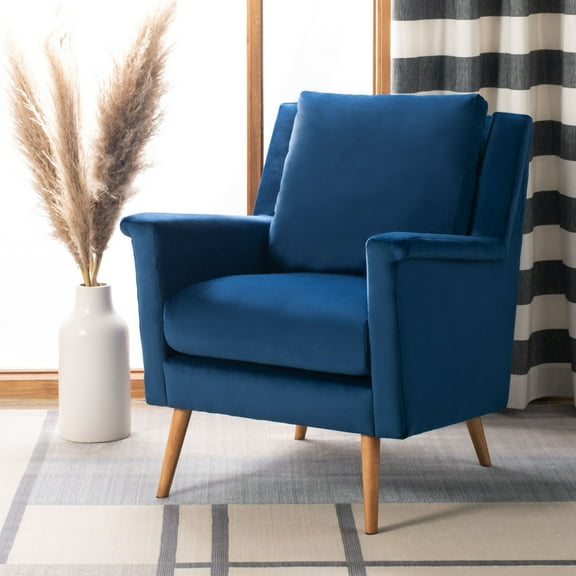 SAFAVIEH Astrid Mid-Century Modern Arm Chair, Navy