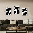 thumbnail image 2 of Black and White Abstract Canvas Wall Art - Set of 3 Modern Mid Century Boho Wall Decor Minimalist Artwork Paintings Pictures for Bedroom Home Office Wall Decoration Poster 12"x16"Framed, 2 of 6