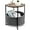 Brown, variant on Round End Tables with Storage Basket, Metal Side Table Nightstand Small Bedside Table, Grey