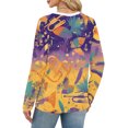 thumbnail image 6 of Mardi Gras Shirts for Women Glitter Carnival Crew Neck Tunic Tops Sequins Long Sleeve Gold Graphic Tee Purple Pink M, 6 of 6