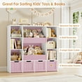 thumbnail image 5 of Homfa Kids Bookcase,Children's Book Shelf with 4 Drawers for Storage,Toddler Bookshelf for Nursery,Kids Rooms，Pink, 5 of 7