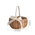 thumbnail image 3 of SCNOR Easter Basket White Woven - Small Hand Carry Farmhouse Decor Basket for Home, Tabletop, Gift - Wooden Weave Storage Organizer, 3 of 6