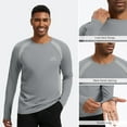 thumbnail image 5 of Bassdash Men's UPF 50+ Wrinkle-free Fishing Shirt Long Sleeve Casual Tee with Breathable Mesh for Hiking Running SR01M, 5 of 8