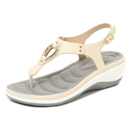 

Women s Soft Cushion Flip Flops Thong Sandals Slippers Casual Orthotics Sandals 43 Apricot