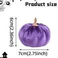 thumbnail image 2 of Small Faux Harvest Velvet Pumpkins, Fabric Pumpkin Decor 1 Pc Artificial Velvet Fall Thanksgiving Table Centerpiece Decor, 2.75 inch, 2 of 4
