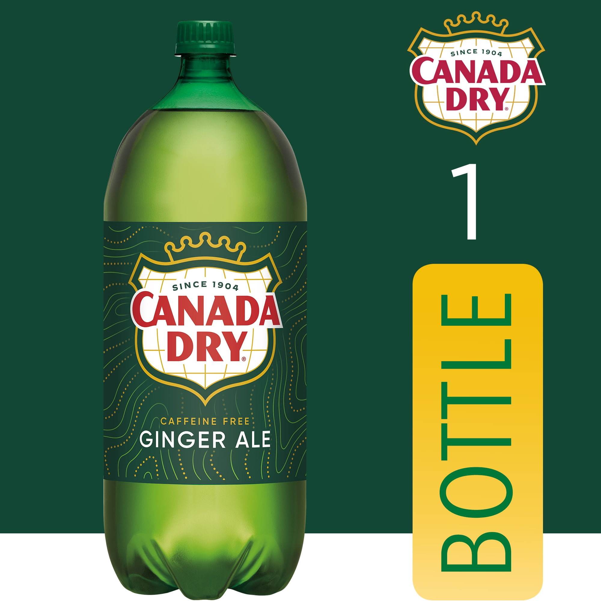 Canada Dry Caffeine Free Ginger Ale Soda Pop, 2 L, Bottle