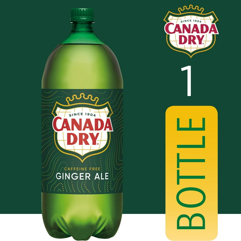 Canada Dry Caffeine Free Ginger Ale Soda, 2 L Bottle, Refreshing