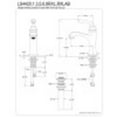 thumbnail image 2 of Fauceture LS4420RXL Restoration Single-Handle Bathroom Faucet with Push-Up Drain and Deck Plate, Matte Black, 2 of 2