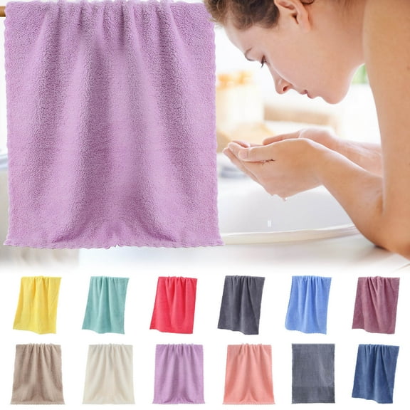 Coral Velvet Bath Towel, Solid Color Ultra Soft Highly Absorbent Fast Drying Face Towel for Bathroom Shower Spa, Easter Gifts Comfortable Skin Friendly Washcloth for Adults Daily Use, 24*12in, K