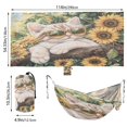 thumbnail image 3 of Wobogo Sunflower Cute Kitten Camping Hammocks 330 lb Capacity with Tree Straps and Hanging Pockets for Outside Hiking Beach Backpack Travel, 3 of 7