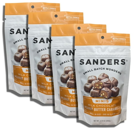 Sanders Sanders Small Batch Mini Milk Chocolate Peanut Butter Caramels | 3.75 Oz, 4 Pack