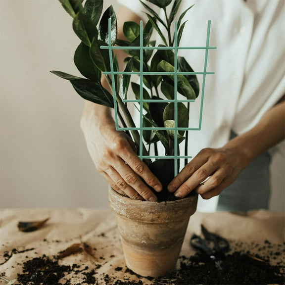 Pretyzoom 4Pcs Green Plastic Plant Climbing Trellis Support for Indoor and Garden Plants