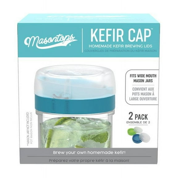 Masontops Kefir Lid Mason Jar Lids Wide Mouth Mason Jar Lids Living Culture Grain Drainer Starter Kit for Home Fermentation 2 Pack