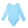 thumbnail image 3 of Alvivi Kids Girls Ballet Dance Dress Ballerina Long Sleeve Gymnastic Leotard with Chiffon Wrap Skirt Sky Blue 7-8, 3 of 7