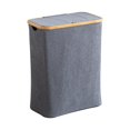 thumbnail image 2 of Cesta para la colada con ruedas, contenedor de almacenamiento plegable para artículos diversos con bolsa interior, cesta para ropa sucia para dormitor Gris, 2 of 8