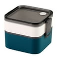 thumbnail image 1 of Fiambrera, fiambrera doble bento, fiambrera compartimentada con cubiertos, fiambrera escolar de trabajo para adultos, apta para horno microondas, MFZFUKR BST3018282-3, 1 of 6
