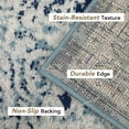 thumbnail image 3 of Haperlare Blue Area Rug for Living Room 7' 10" x 10' 2" Floral Rug Distressed Indoor Floor Carpet, 3 of 7