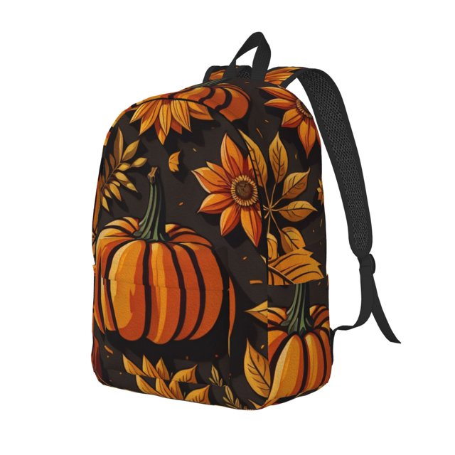 Fotbe Autumn Pumpkin Leaves Mochila de Lona con Estampado, Mochila Duradera, Mochila Versátil de Alta Calidad, Mochila Compacta Vintage-Small