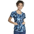 thumbnail image 4 of Heartsoul Break On Through Scrubs Top for Women, Round Neck, HS685, XS, Tie Dye Love, 4 of 7