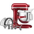 thumbnail image 3 of KitchenAid 7 qt Stand Mixer, Candy Apple Red with Flat Beater, Dough Hook, Whip, 3 of 4