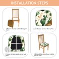 thumbnail image 4 of Cactus Pattern Seat Covers for Dining Room Chairs Set Of 4,Stretch Printed Washable Chair Seat Cover with Elastic Ties and Button,Removable Waterproof Couch Cushion Covers, 4 of 6