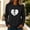 Black, variant on ZGRBOU Womens Dog Paw Love Print Cotton Sweatshirts Long Sleeve Crewneck Casual T-Shirts Puppy Lover Pullover Tee