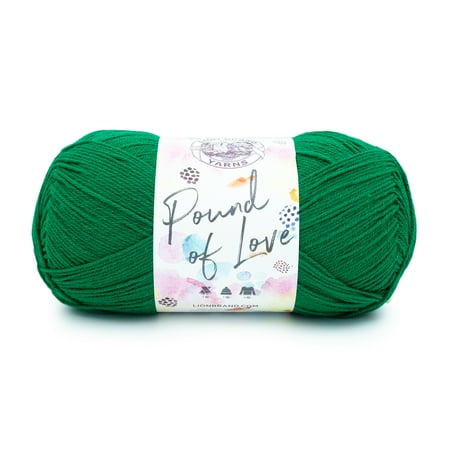 UPC: 0842093130154 | Lion Brand Yarn Pound of Love Wintergreen 1 Pound Medium Premium Acrylic Green Yarn 1 Pack