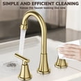 thumbnail image 5 of KINGTACK Bathroom Faucet for Sink 3 Hole, 8 Inch Bathroom Faucets with Pop-up Drain and Supply Lines, Brushed Gold, 5 of 10