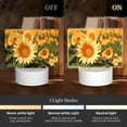 thumbnail image 3 of Cauagu Golden Sunflower In Field for Rectangle Acrylic Night Light - Acrylic Modern Bedside Light with LED Light Lamp Base - Decorative Night Lamp for Restaurant Bar Cafe Shop, 3 of 9