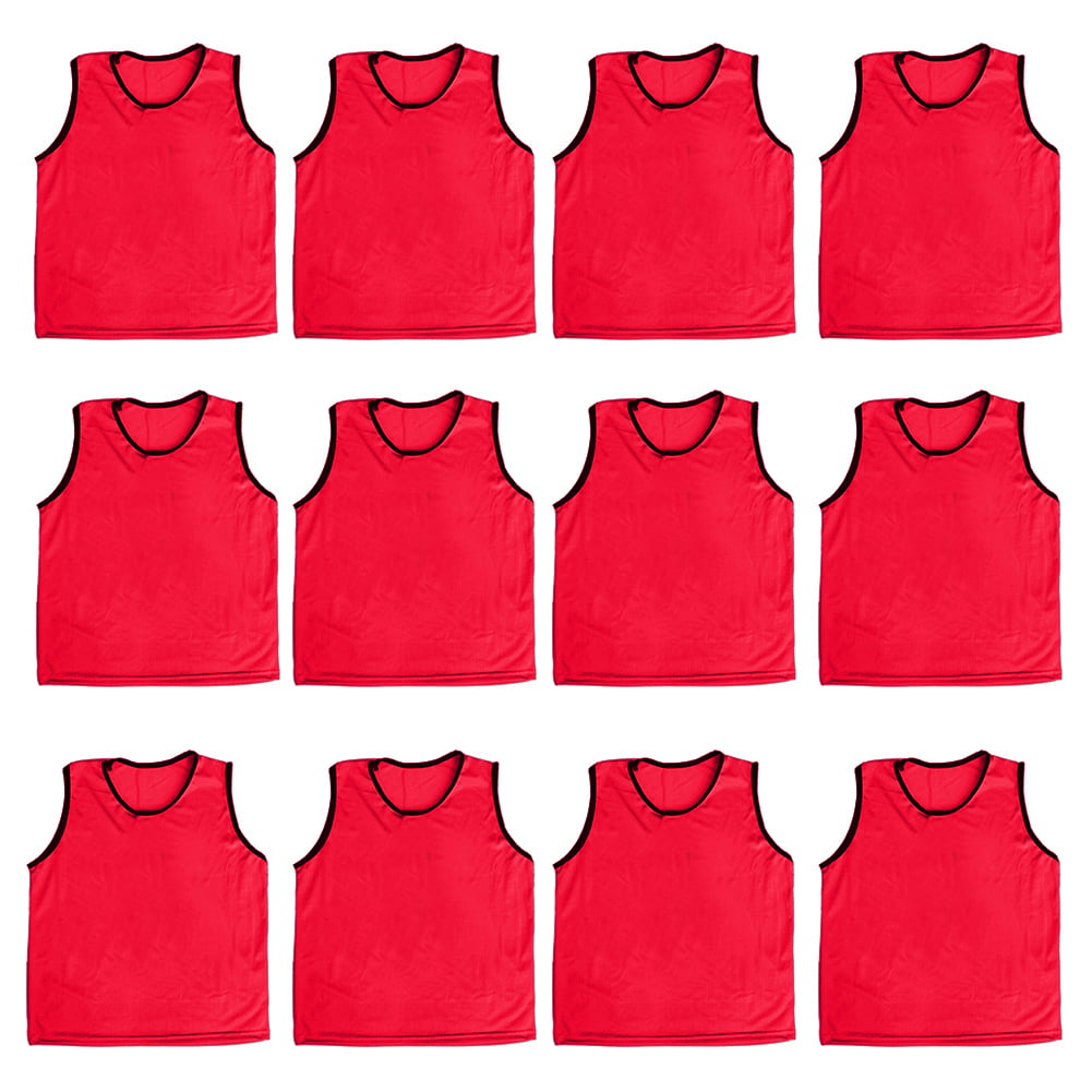 12-Pack TOPTIE Numbered/Blank Scrimmage Team Practice Mesh Jerseys Vests Pinnies 
